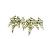 8ct Shiny Champagne Gold Swirl Shatterproof Christmas Finial Ornaments 4.25