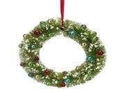 12 Pre Decorated Flocked Glitter Bottle Brush Christmas Wreath Unlit