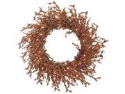 Copper and Burgundy Pre Lit Berries and Ice Christmas Wreath
