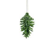 3ct Green Glittered Natural Pine Cone Christmas Ornaments 3.5