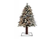 7 Pre Lit Flocked Alpine Artificial Christmas Tree Clear Lights