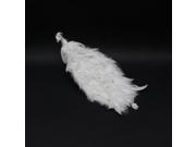 21 White Regal Peacock Bird with Closed Tail Feathers Christmas Decoration