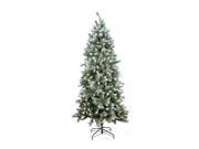 7 Pre lit Mixed Snow Pine Artificial Christmas Tree Clear Lights