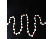 6 Shimmering Red White and Green Holographic Mini Ball Christmas Garland