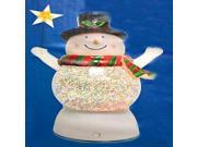 7 Battery Operated LED Lighted Color Changing Snowman Christmas Glitterdome