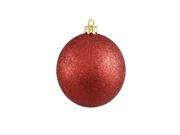Red Hot Holographic Glitter Shatterproof Christmas Ball Ornament 4 100mm