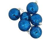 6ct Ocean Blue Mirrored Glass Disco Ball Christmas Ornaments 2 50mm