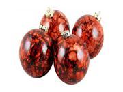 4ct Marbled Sienna Brown Shatterproof Christmas Ball Ornaments 3.25 80mm