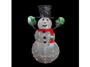 48 3 D Lighted Glittering Mesh Winter Snowman Christmas Yard Art Decoration