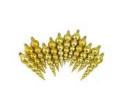 12ct Shiny and Matte Vegas Gold Finial Shatterproof Christmas Ornaments 6