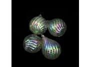 4ct Clear Iridescent Finial Drop Shatterproof Christmas Ornaments 4.5