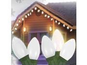 25 Ceramic Style Opaque White LED Retro Style C7 Christmas Lights Green Wire