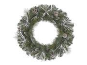 36 Flocked and Glittered Mixed Pine Christmas Wreath Unlit