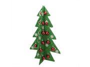 28 Battery Operated Decorated Green Tinsel LED Lighted Christmas Tree Table Top Decoration