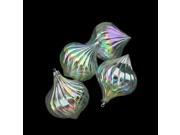 4ct Clear Iridescent Onion Drop Shatterproof Christmas Ornaments 4.5