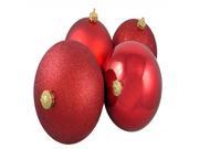 4ct Red Hot Shatterproof 4 Finish Christmas Ball Ornaments 6 150mm