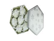 7 Piece White and Gray Decoupage Snowflake Shatterproof Christmas Ball Ornament Set 2.75