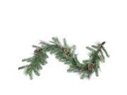 6 x 14 Artificial Mixed Pine with Pine Cones and Gold Glitter Christmas Garland Unlit