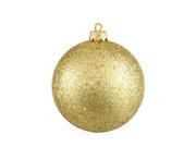 Shatterproof Vegas Gold Holographic Glitter Christmas Ball Ornament 8 200mm