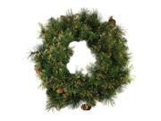 24 Mixed Pine Glittered Pine Cone Artificial Christmas Wreath Unlit