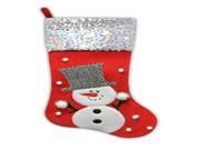 20.5 Red and White Snowman Embellished and Embroidered Christmas Stocking with Sequined Cuff