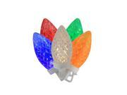 100 Commercial Length Multi Color LED Faceted C9 Christmas Lights on Spool 5 Spacing White Wire