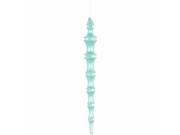 4ct Baby Blue Mirrored Shatterproof Icicle Finial Christmas Ornaments 12