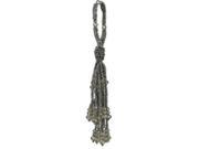 6.5 Winter Light White and Silver Beaded Ball with Tassels Christmas Ornament