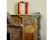 12 Silver Christmas Tinsel Garland with Holographic Polka Dots Unlit