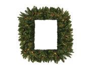 36 Pre Lit Camdon Fir Rectangular Artificial Christmas Wreath Multi Lights