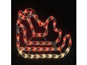 17.5 Red Clear Lighted Santa s Sleigh Christmas Window Silhouette Decoration