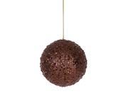 Fancy Chocolate Brown Holographic Glitter Drenched Christmas Ball Ornament 4