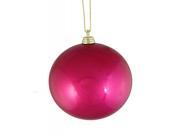 Satin Pink Magenta Shatterproof Christmas Ball Ornament 4 100mm