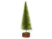 16 Moss Green Pine Artificial Village Christmas Tree with Wood Base Unlit