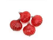 4ct Red Transparent Onion Drop Shatterproof Christmas Ornaments 4.5