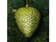 6ct Green Kiwi Shatterproof Glitter Pine Cone Christmas Ornaments 6.5