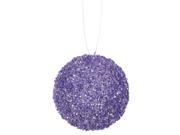 4ct Lavender Purple Sequin and Glitter Drenched Christmas Ball Ornaments 4 100mm