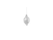 3ct White and Silver Beaded and Glittered Shatterproof Onion Christmas Ornaments 3 75mm