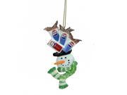 4 Glittered Snowman Head Balancing Pepsi Christmas Ornament