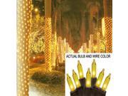 2 x 8 Yellow Gold Mini Christmas Net Style Tree Trunk Wrap Lights Brown Wire