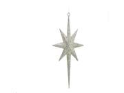 16.5 White Glittered Northern Star Christmas Ornament