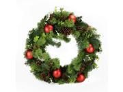 24 Pre Decorated Pine Cone and Eucalyptus Artificial Christmas Wreath Unlit