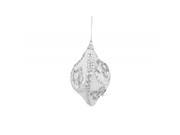 3ct White and Silver Rhinestone and Glittered Shatterproof Onion Christmas Ornaments 3 75mm
