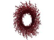 28 Elegant Red Iced Twig Artificial Christmas Wreath Unlit