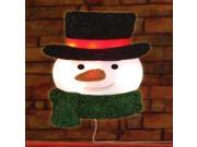 16 Lighted Tinsel Snowman with Top Hat Christmas Window Silhouette Decoration
