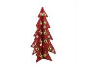 28 Battery Operated Decorated Red Tinsel LED Lighted Christmas Tree Table Top Decoration
