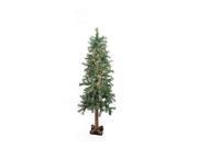 8 x 44 Pre Lit Traditional Woodland Alpine Artificial Christmas Tree Clear Lights