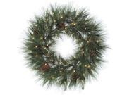 30 Pre Lit Long Needle Weeping Jackson Pine Christmas Wreath Clear Lights