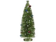 18 Pre Decorated Flocked Glitter Bottle Brush Christmas Tree Unlit