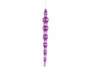4ct Orchid Purple Mirrored Shatterproof Icicle Finial Christmas Ornaments 12